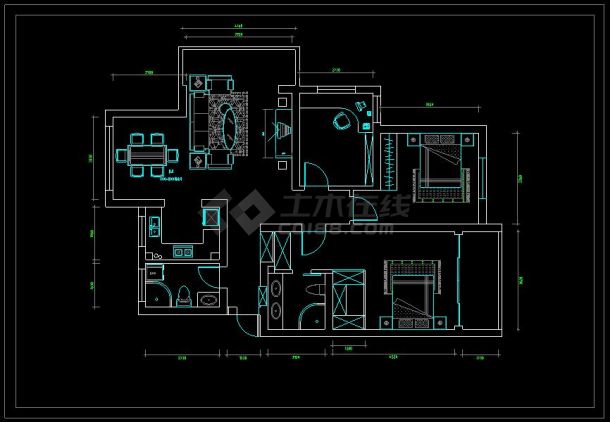 某大兩居室住宅室內(nèi)裝修設計方案解析